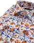 Orange Floral Cotton-Linen Shirt